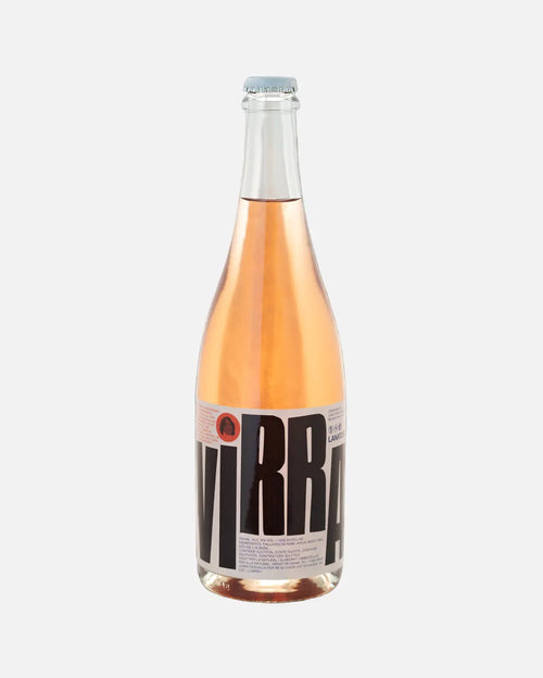Botella de vino Virra 2023 de La Natural, vino blanco en elegante envase de vidrio transparente